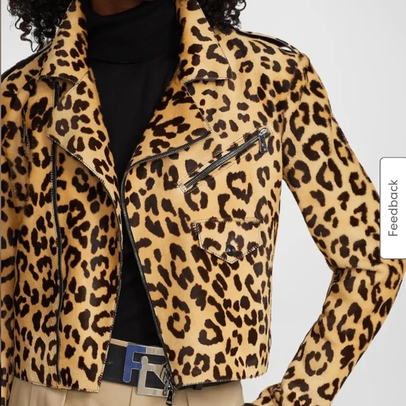 Ralph Lauren Purple Label Bevelyn Leopard Print Leather Jacket MSRP 7336$ - Picture 9 of 14